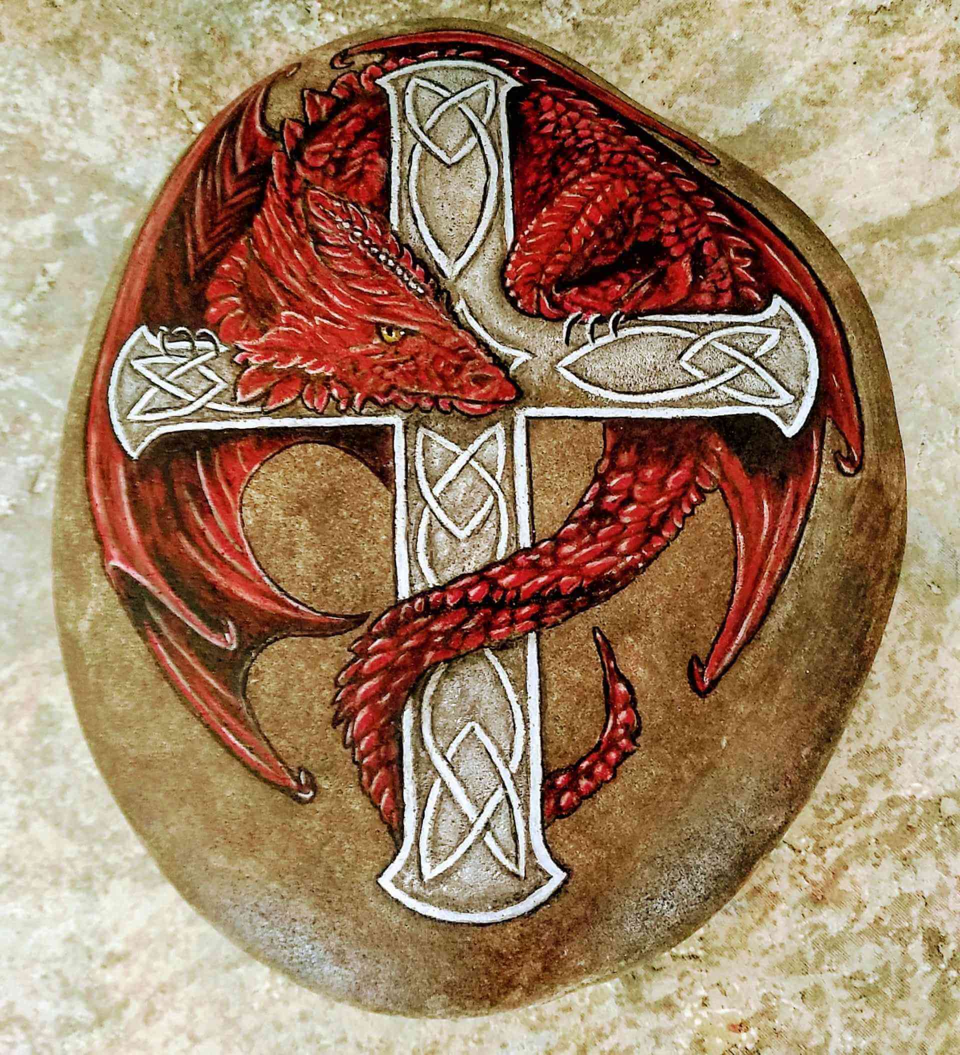 Red Dragon with Cross